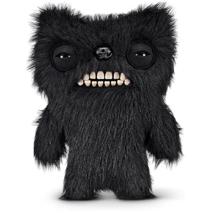 Fuggler Fart Face 9-inch Assortment Series 1 (Munch Munch – Black Long) by ZURU, Funny Ugly Monster Plush Toy
