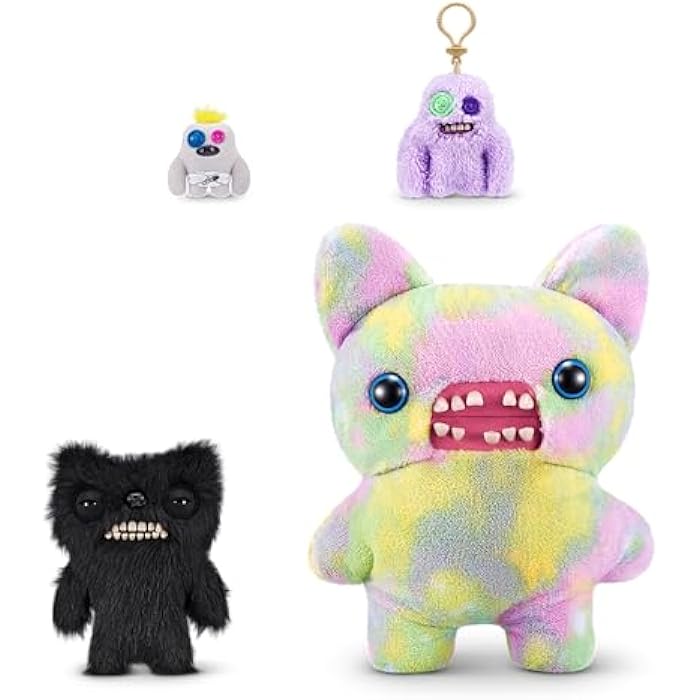 Fuggler Fart Face 9-inch Assortment Series 1 (Munch Munch – Black Long) by ZURU, Funny Ugly Monster Plush Toy