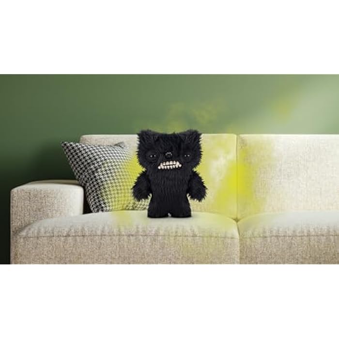 Fuggler Fart Face 9-inch Assortment Series 1 (Munch Munch – Black Long) by ZURU, Funny Ugly Monster Plush Toy