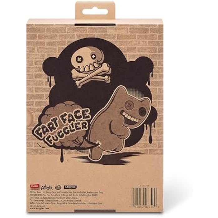Fuggler Fart Face 9-inch Assortment Series 1 (Munch Munch – Black Long) by ZURU, Funny Ugly Monster Plush Toy