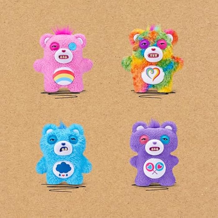 Fuggler Care Bears 9-Inch Plush Toy (Cheer Bear) by ZURU – Funny Ugly Monster Stuffed Animal with Human-Like Teeth, Collectible Plush for Kids, Tweens, Teens, Adults &amp; Crossover Fans