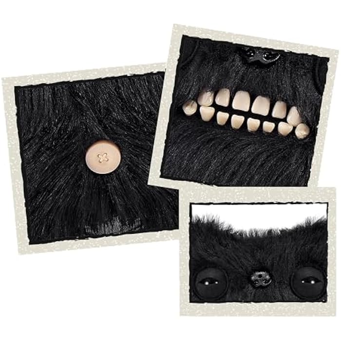 Fuggler Fart Face 9-inch Assortment Series 1 (Munch Munch – Black Long) by ZURU, Funny Ugly Monster Plush Toy